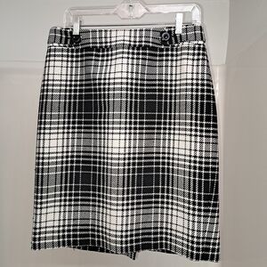 Semantiks Black and White Checkered Pencil Skirt